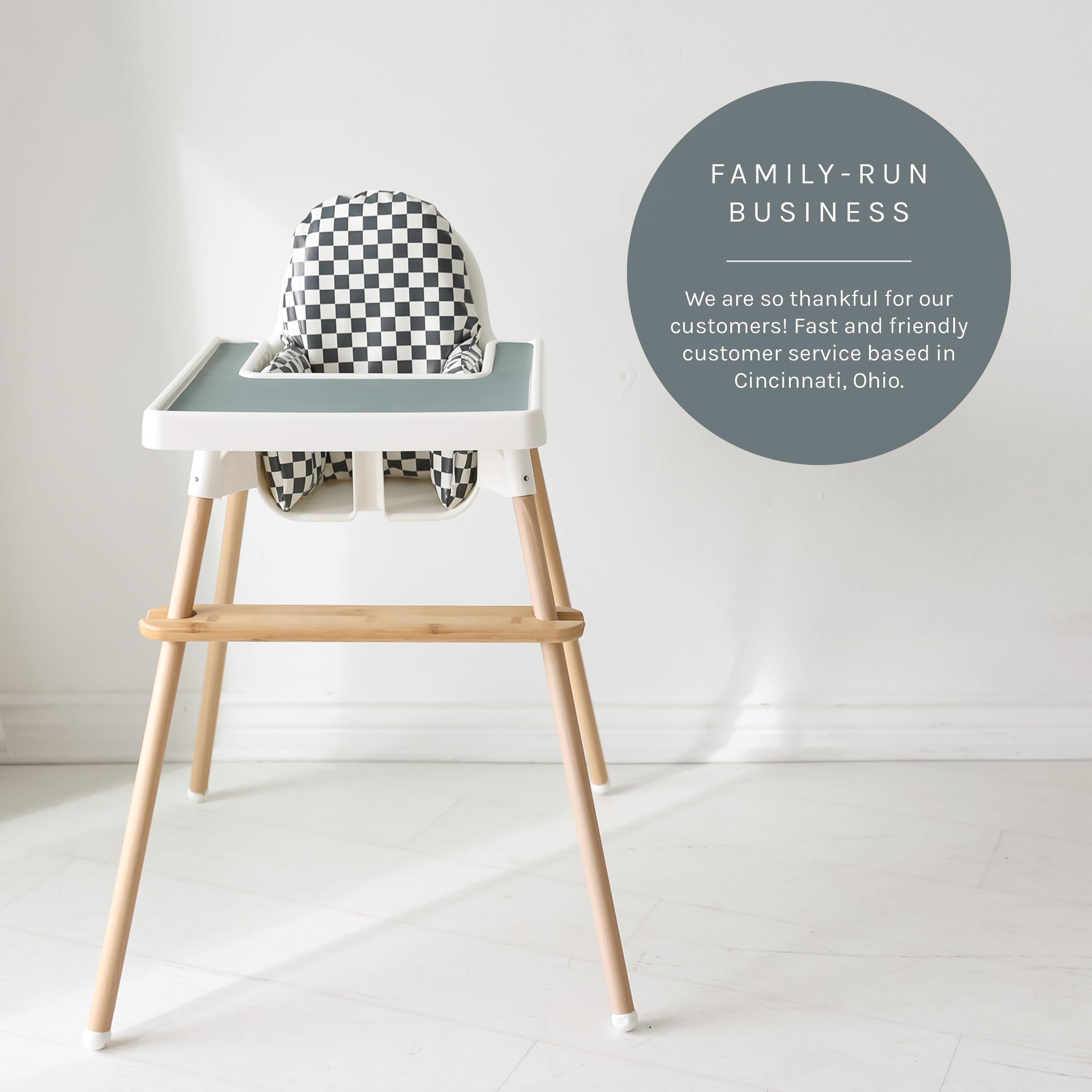 Yeah Baby Goods bamboo Antilop wraps offer a stylish finish for modern dining spaces.