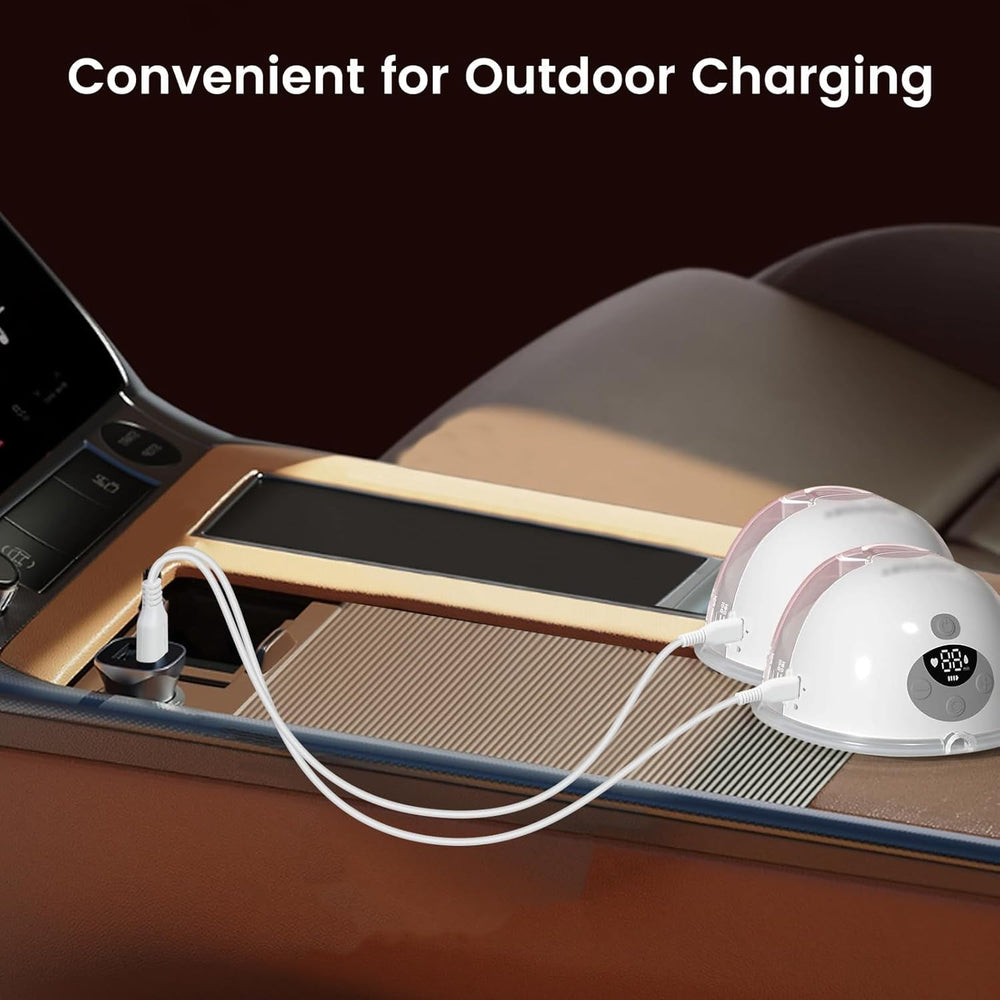 YEAOI hands free charging setup enables pumping while multitasking.