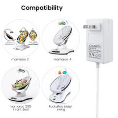 YEAOI RockaRoo swing charger with blue charging indicator.
