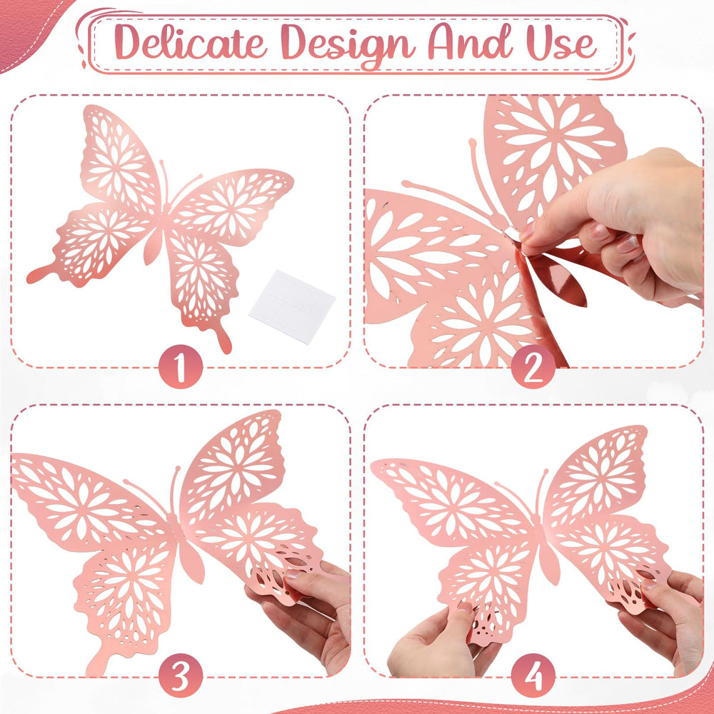 Yeaqee 3D butterfly wings folding feature enhances realism for home decor.