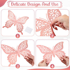 Yeaqee 3D butterfly wings folding feature enhances realism for home decor.