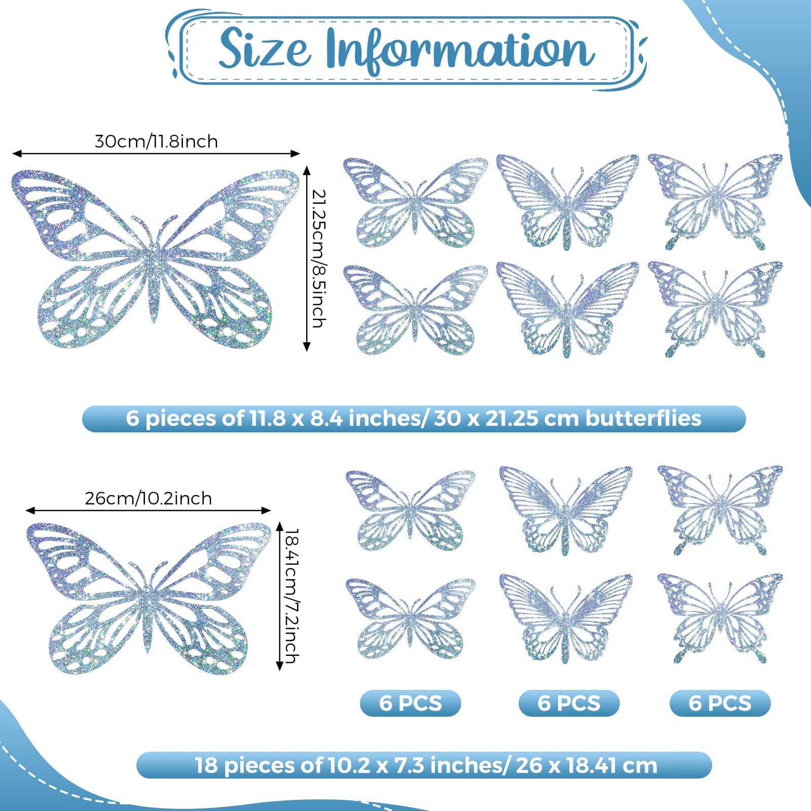 Yeaqee butterfly style1 small adds delicate shimmer to nursery walls.