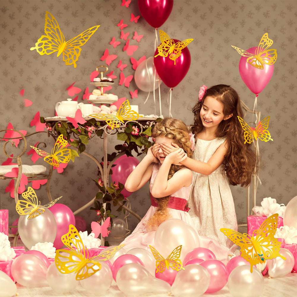 Yeaqee gold butterfly wall sticker pack—easy to install and coordinate across spaces.
