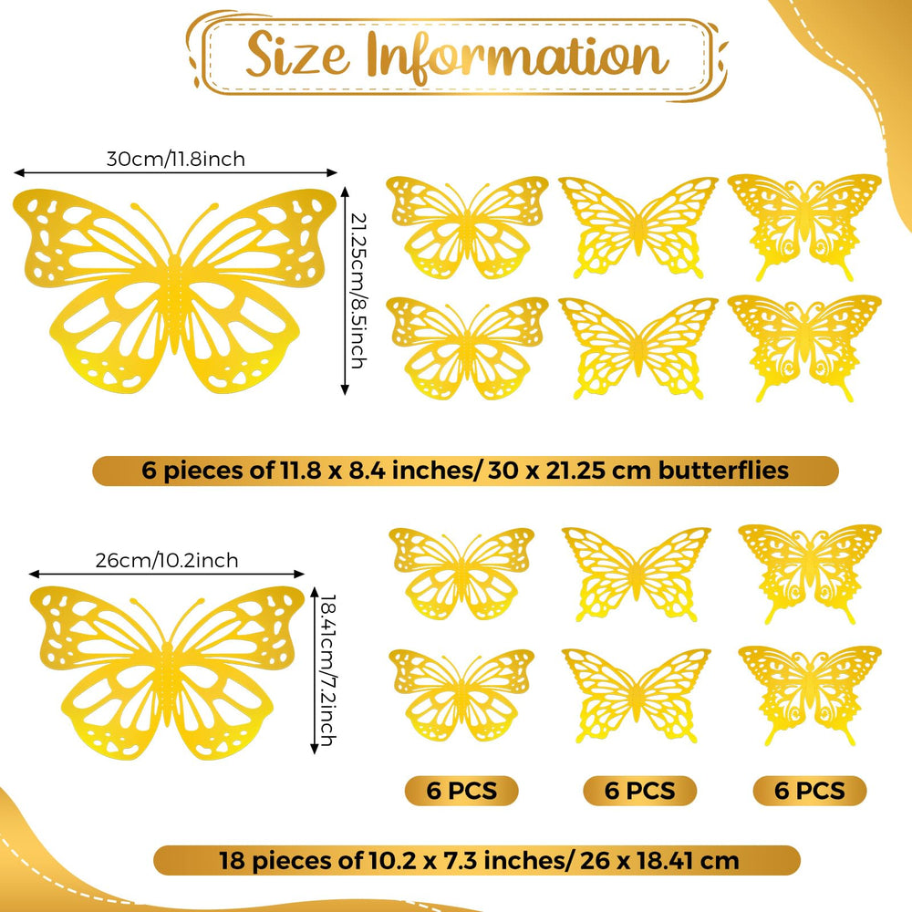 Yeaqee small gold butterfly wall decor with delicate wings—versatile accent for walls and photos.