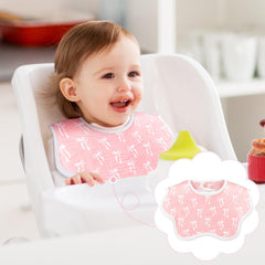 Yearntown lap-shoulder design showcases easy wear during feeding and messes