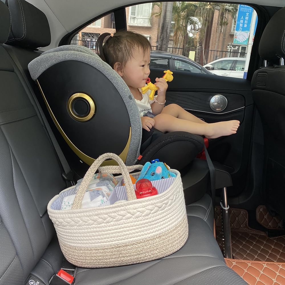 YeaYee diaper caddy inside pockets provide quick access to wipes and creams.