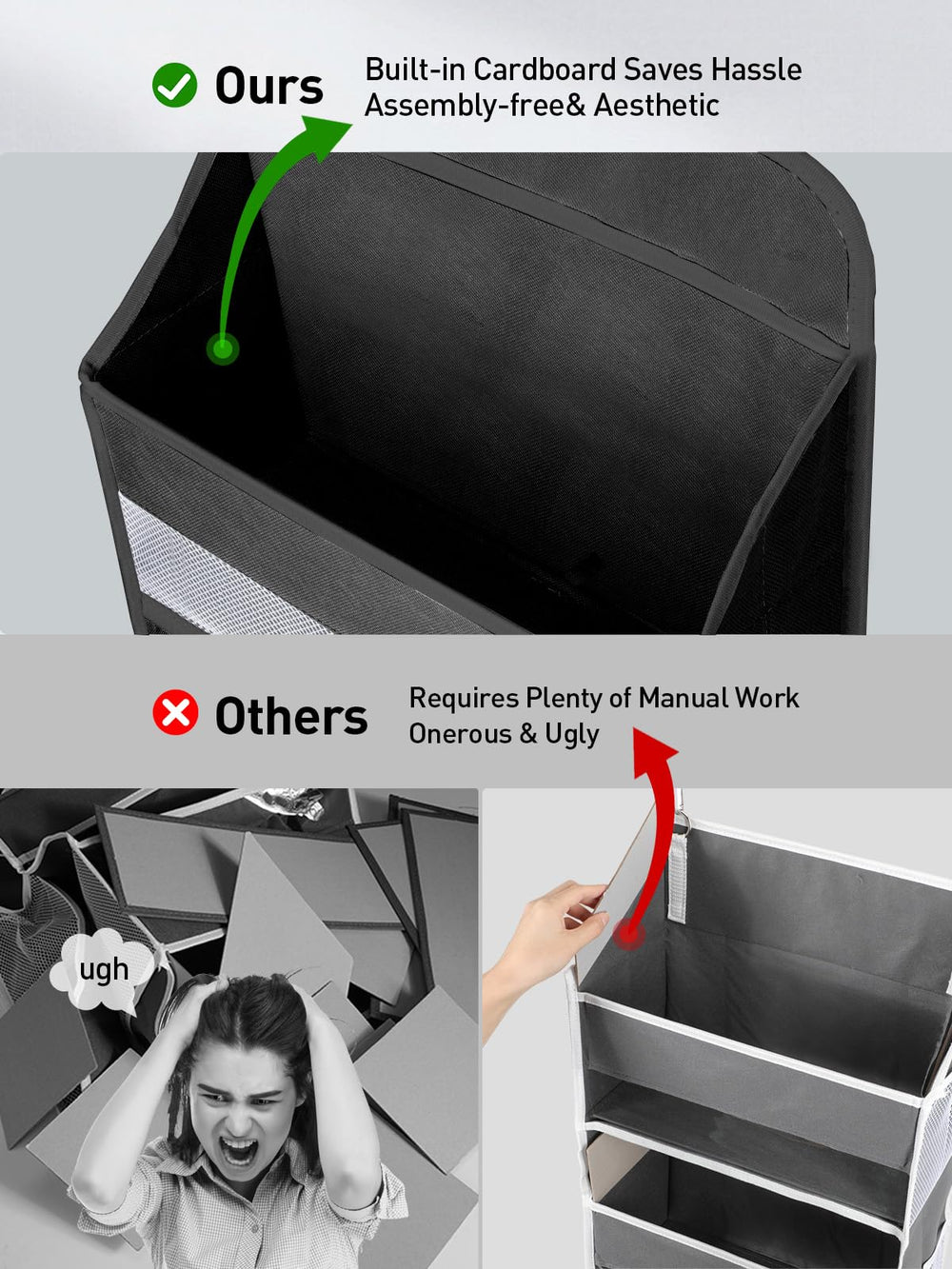 Yecaye durable odorless non-woven fabric ensures safer baby storage while minimizing smells.
