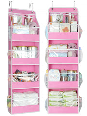 Yecaye over-the-door organizer in bubblegum pink front view for space-saving storage