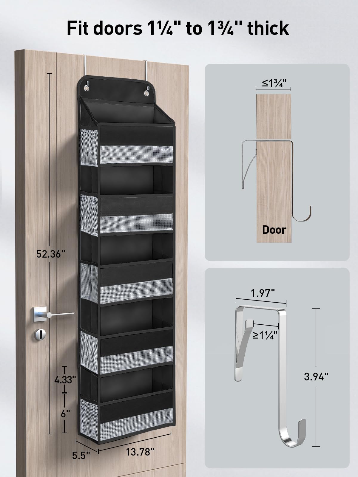Yecaye adjustable door clip fits most doors without squeaks or rubbing.