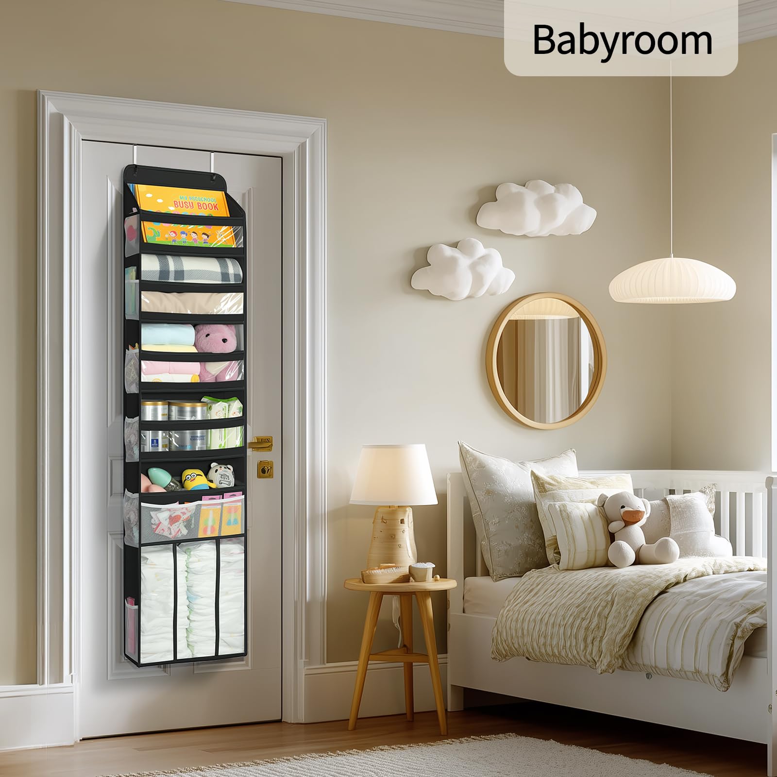Yecaye door organizer fits standard doors for versatile placement.