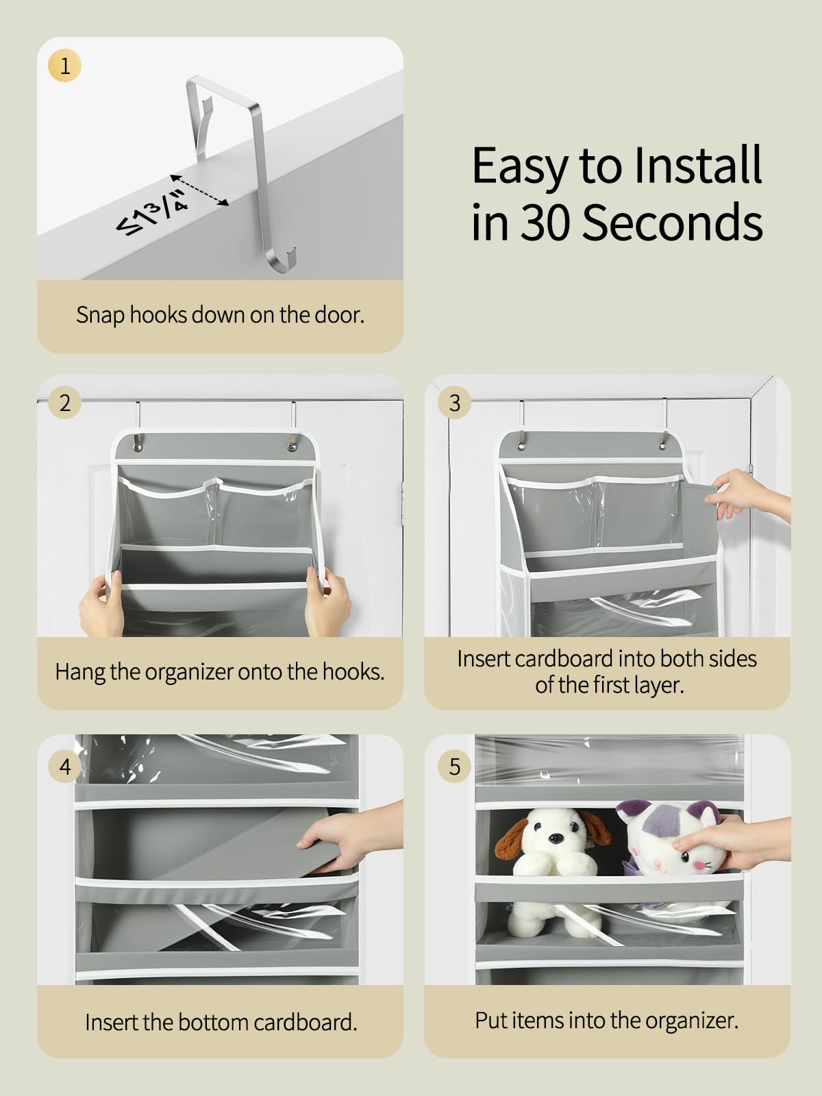 Yecaye door organizer packaged and ready to install without tools.