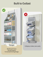 Yecaye reinforced-frame fabric ensures durability for long-term behind-the-door storage.