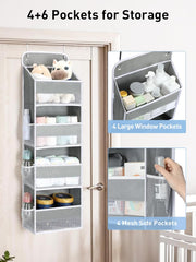 Yecaye door organizer side pockets keep small items organized and accessible.