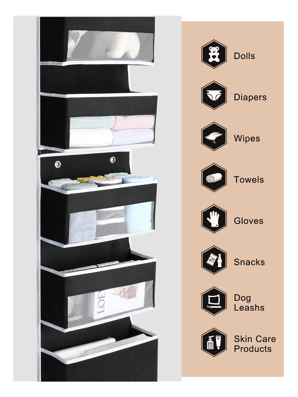 Yecaye multipurpose door storage fits bedroom, entryway, or laundry needs.