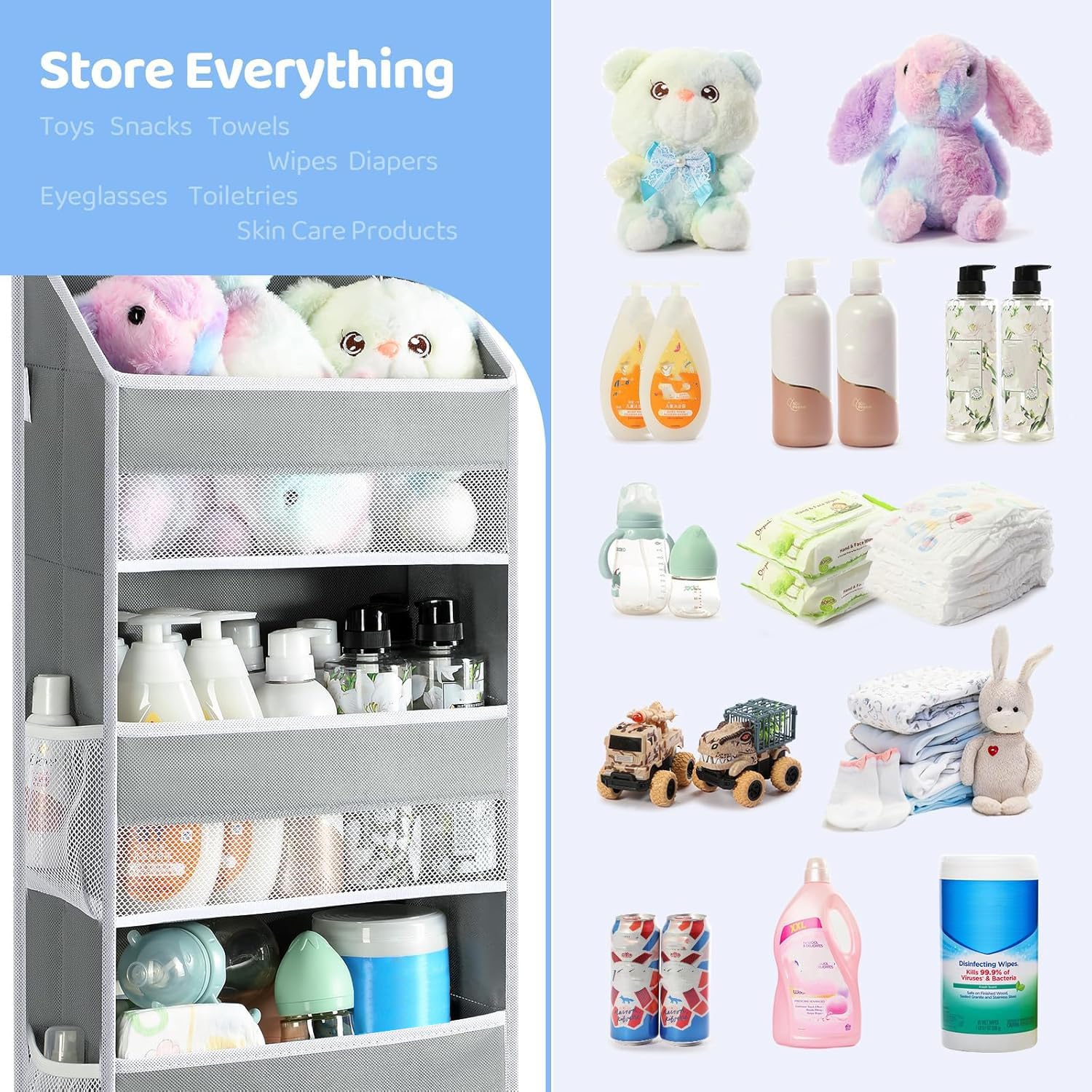 Yecaye over-the-door organizer 4-bin setup, tidy storage solution