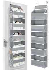 Yecaye over-the-door organizer full setup with five bins and ten pockets for nursery storage.