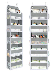 Yecaye over door organizer full view shows roomy storage for towels, toys, and essentials.