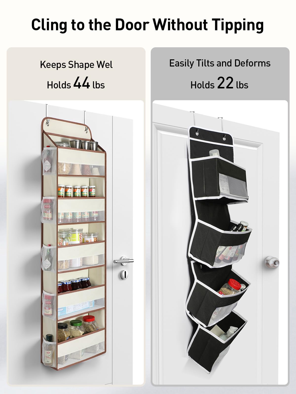 Yecaye door organizer side mesh pockets for small items within reach