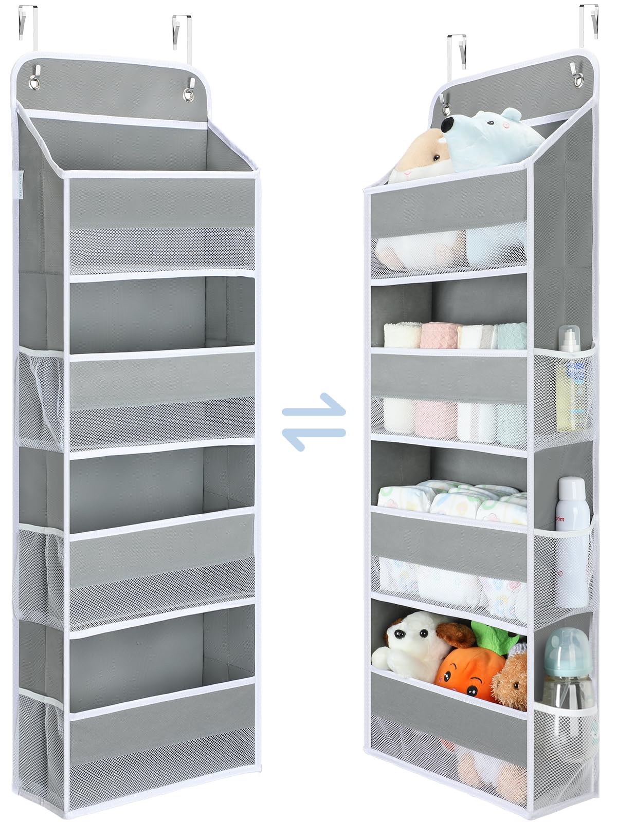 Yecaye over-the-door organizer shows four-tier bins for accessible storage in small spaces.