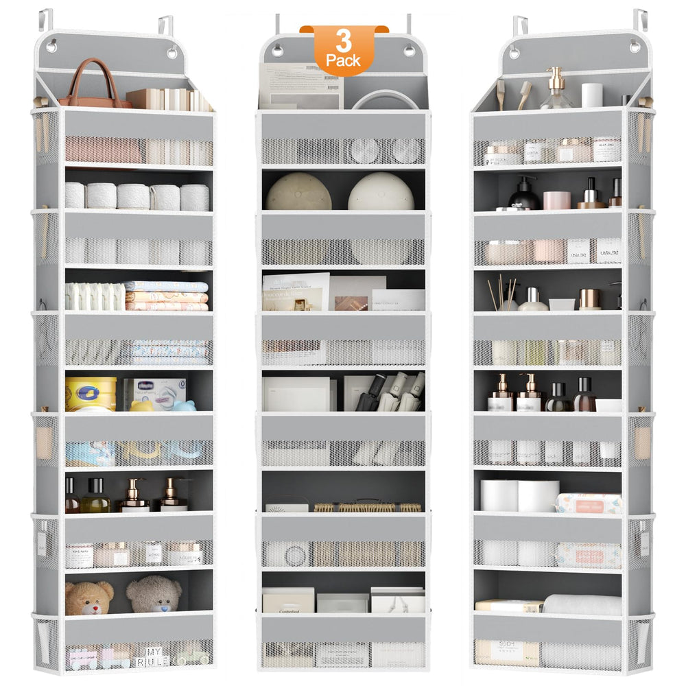 Yecaye over-the-door organizer front view showing six-tier storage for clutter-free spaces