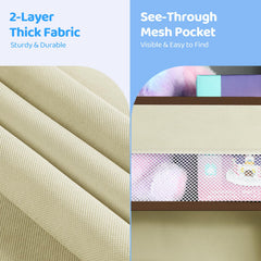 Yecaye over-the-door organizer beige double-layer fabric for durable, odor-free storage.