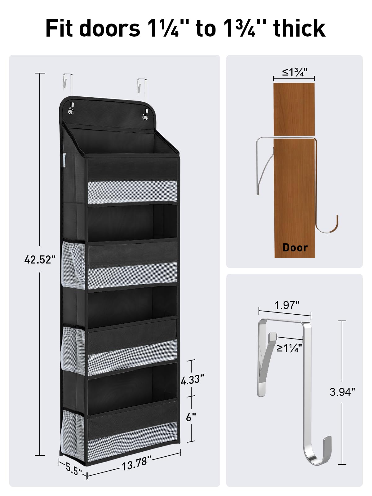 Yecaye over-the-door organizer odorless fabric offers safe, pet-friendly toy storage.