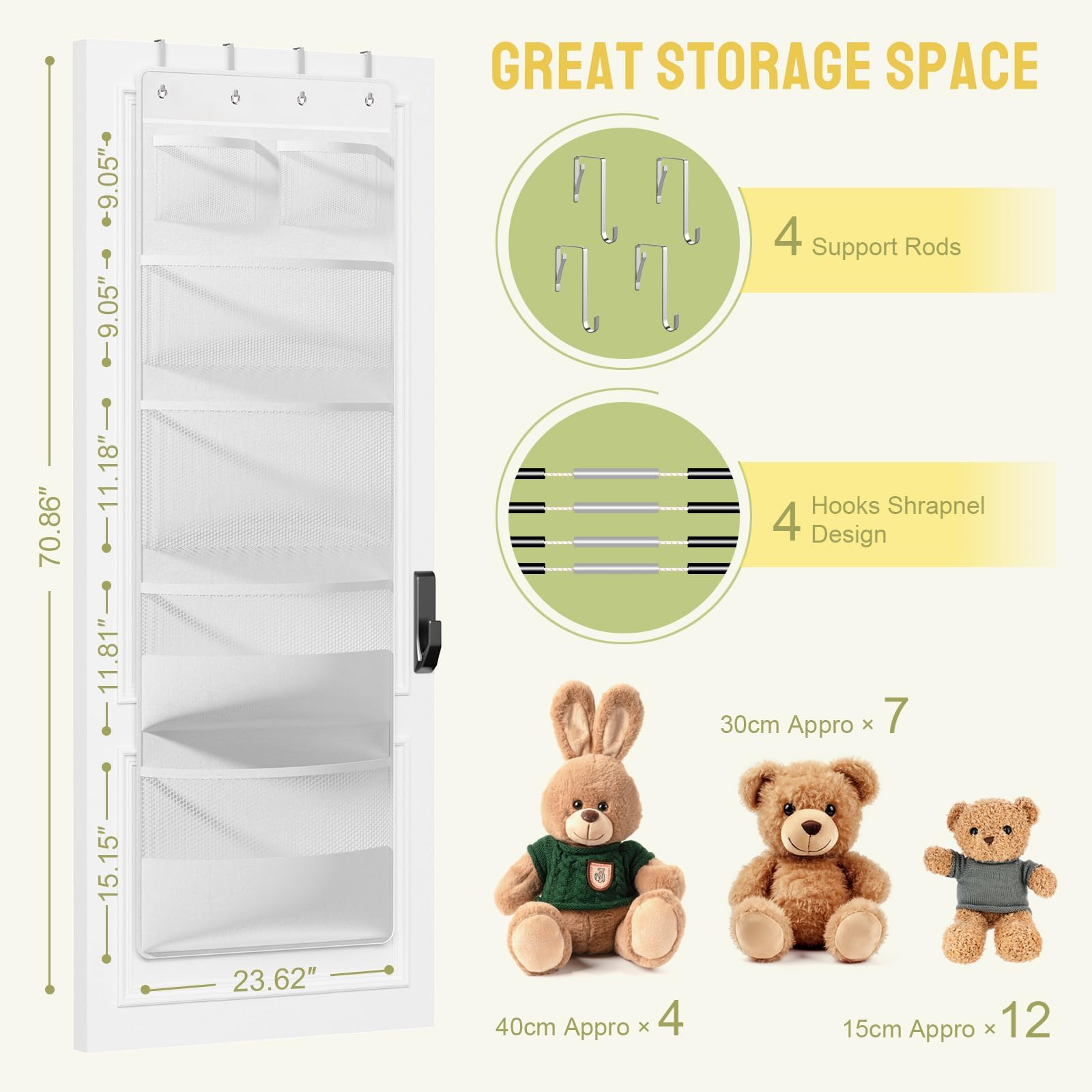Yecaye door clips flexibly fit doors up to 1.65 inches wide