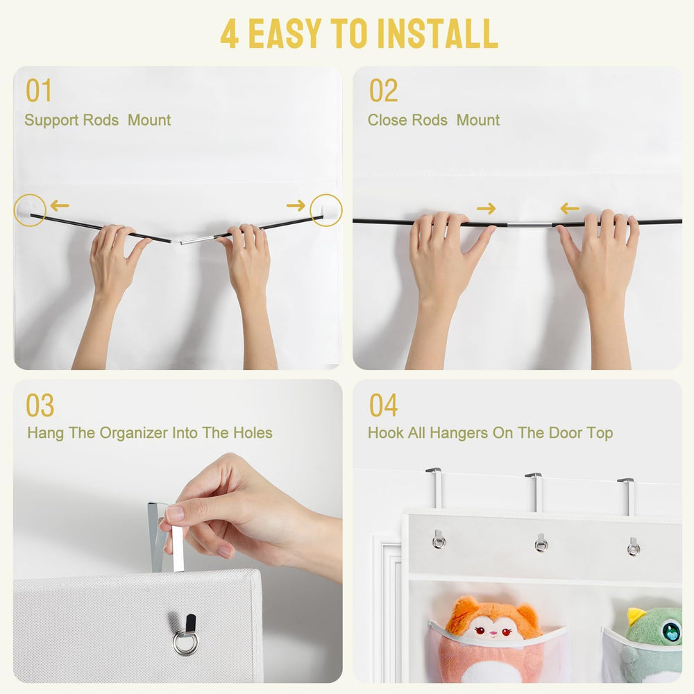 Yecaye effortless tool free installation lets you mount on doors quickly
