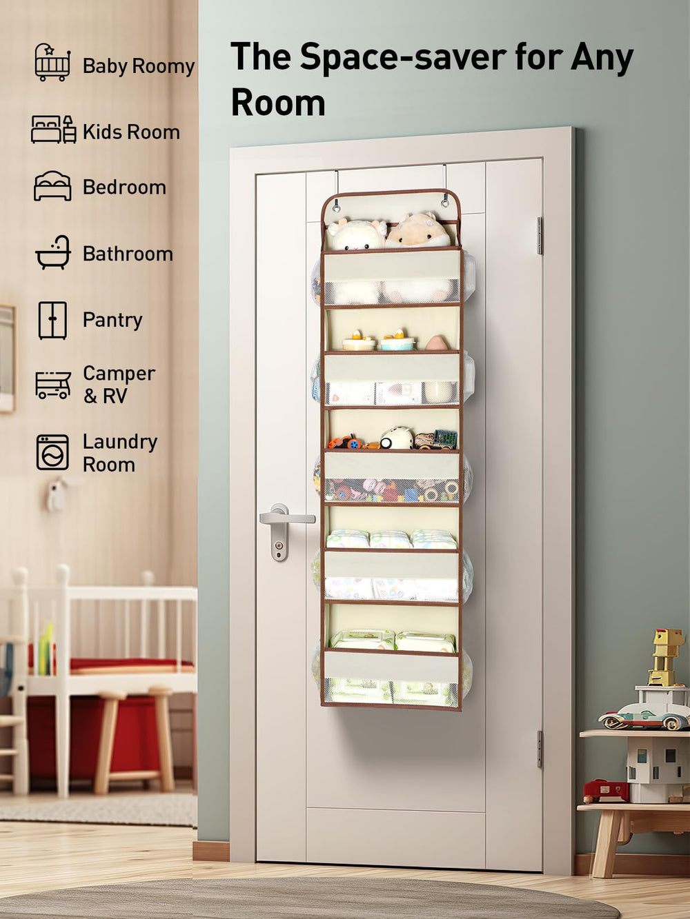 Yecaye versatile organizer suits nursery, bedroom, and bathroom