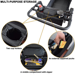 YEEDO four-strap fasteners keep the organizer secure even while walking rough paths.