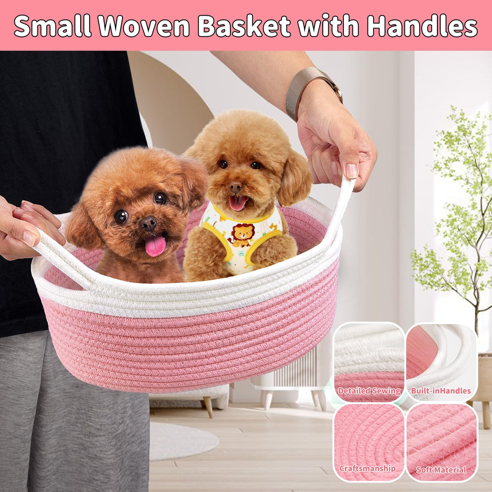 Yeeeasy white and pink basket shows compact, gift-ready styling.