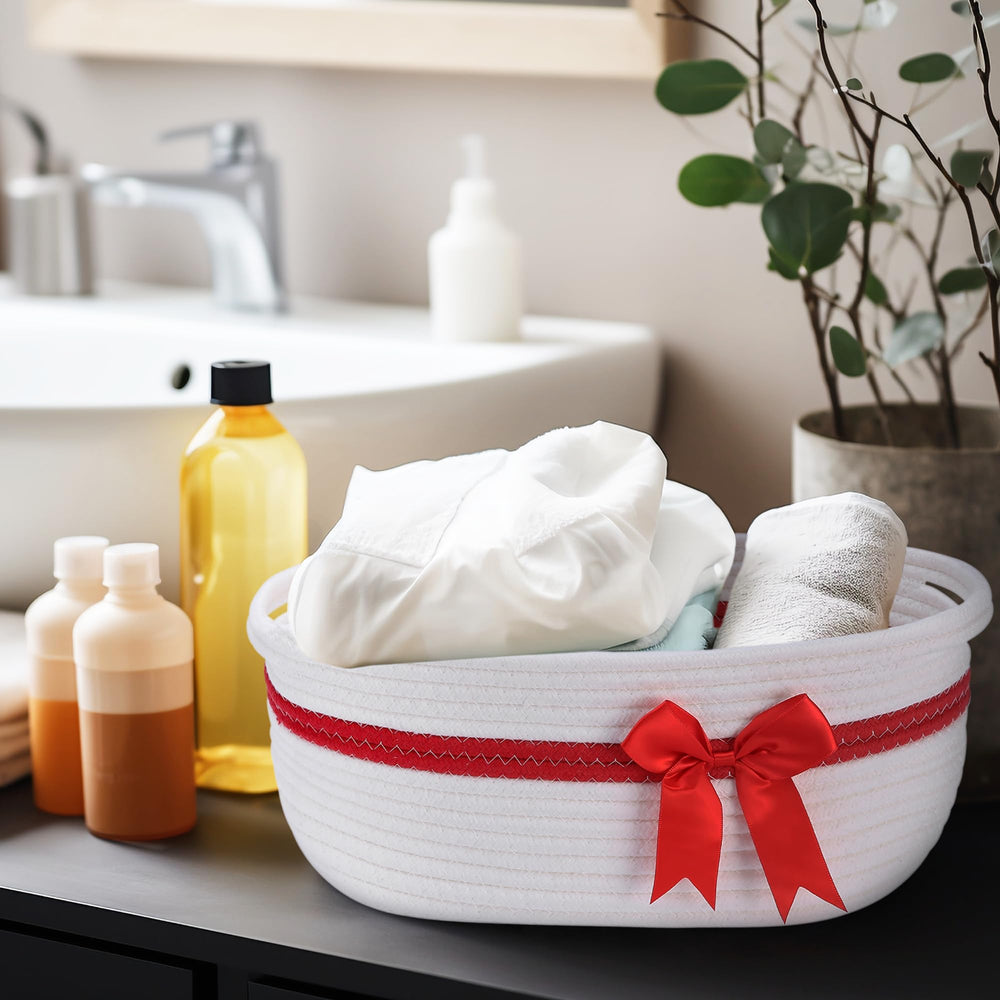 Yeeeasy kitchen-counter organizer basket—keeps linens and essentials neatly at hand.