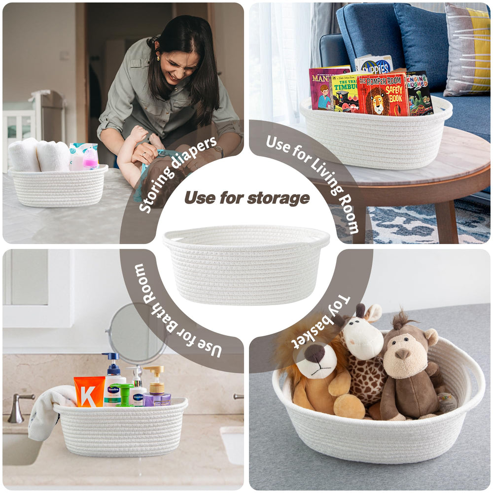 Yeeeasy basket on dresser or bedside organizes essentials and reduces clutter.