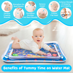 Yeeeasy tummy time water mat inner ring filled with water for dynamic play.