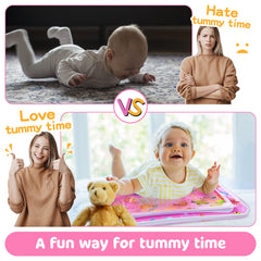 Yeeeasy tummy time water mat pink ocean theme supports imaginative play
