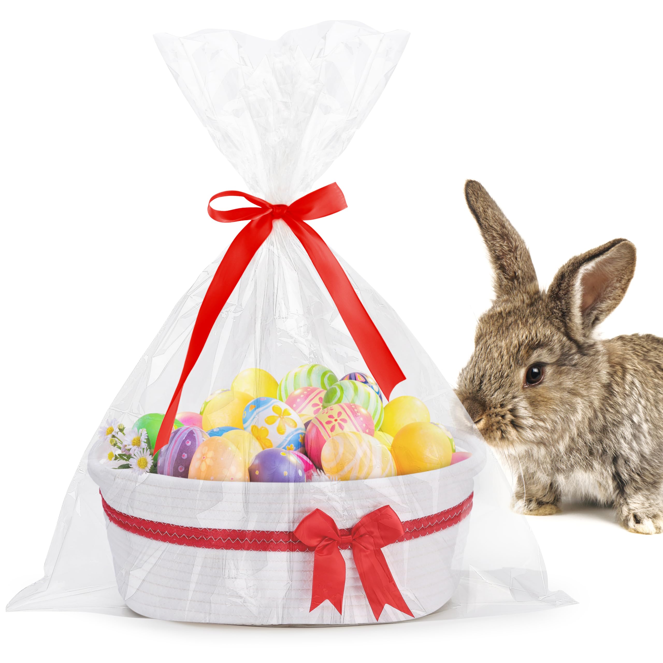 Yeeeasy white cotton rope basket—soft, durable, and ready to blend with any decor.