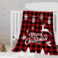 YeeJu red plaid Christmas baby blanket provides cozy warmth for toddlers.