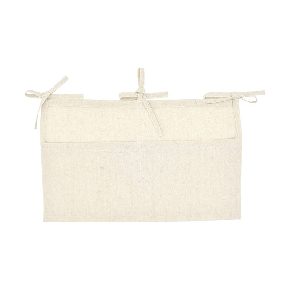 YeeMan Linen Baby Bedside Bag adjustable straps shown for secure hanging