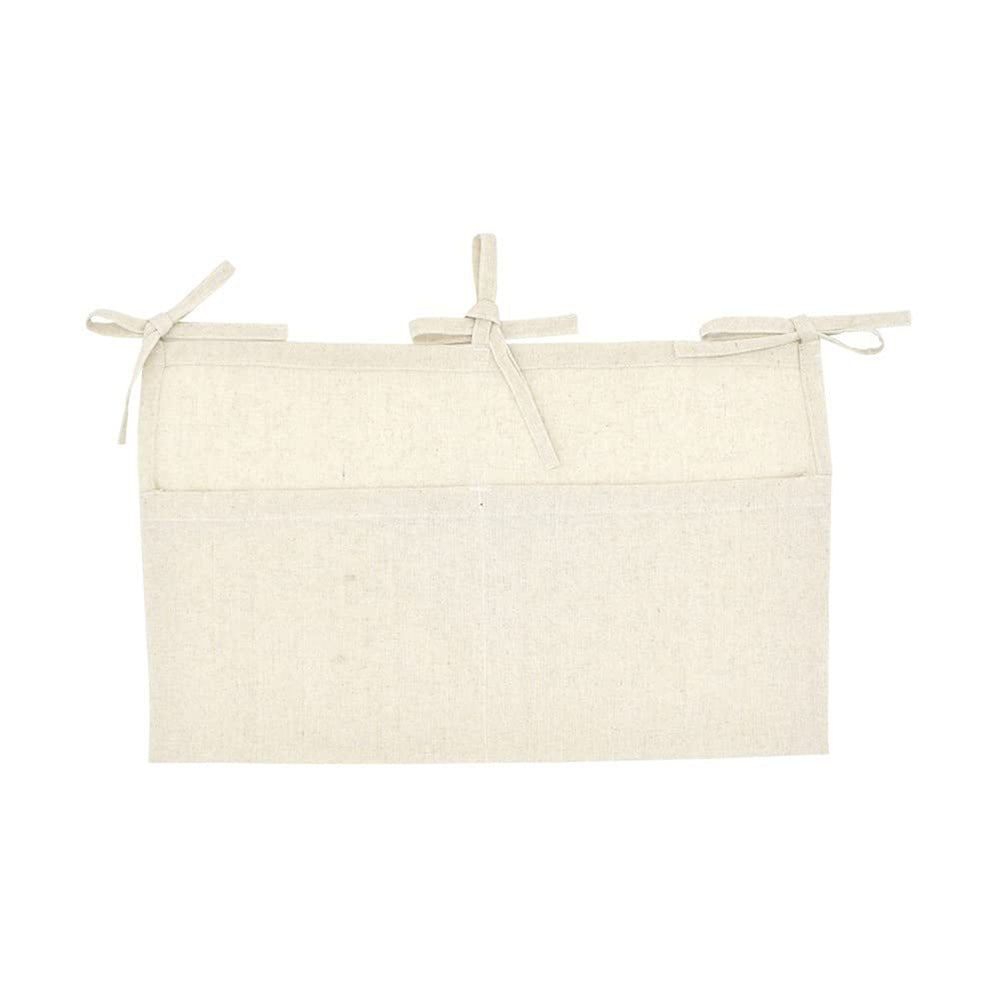 YeeMan Linen Baby Bedside Bag adjustable straps shown for secure hanging