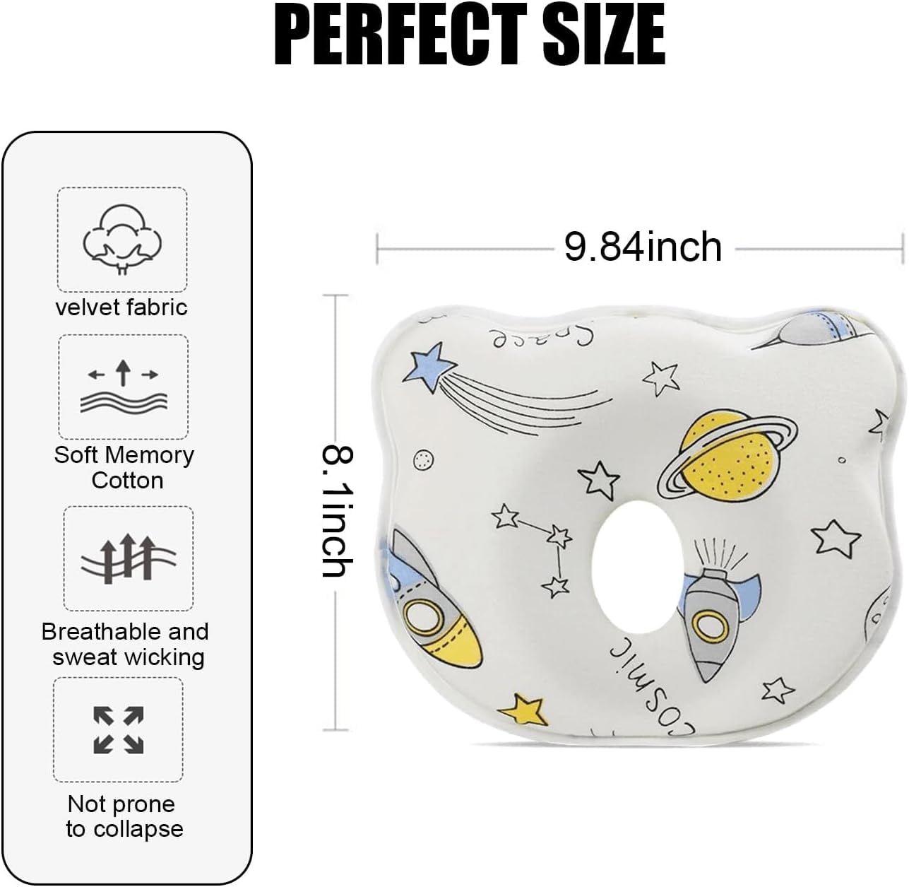 YEHUOT memory-core close-up highlights easy spot-clean care for busy parents