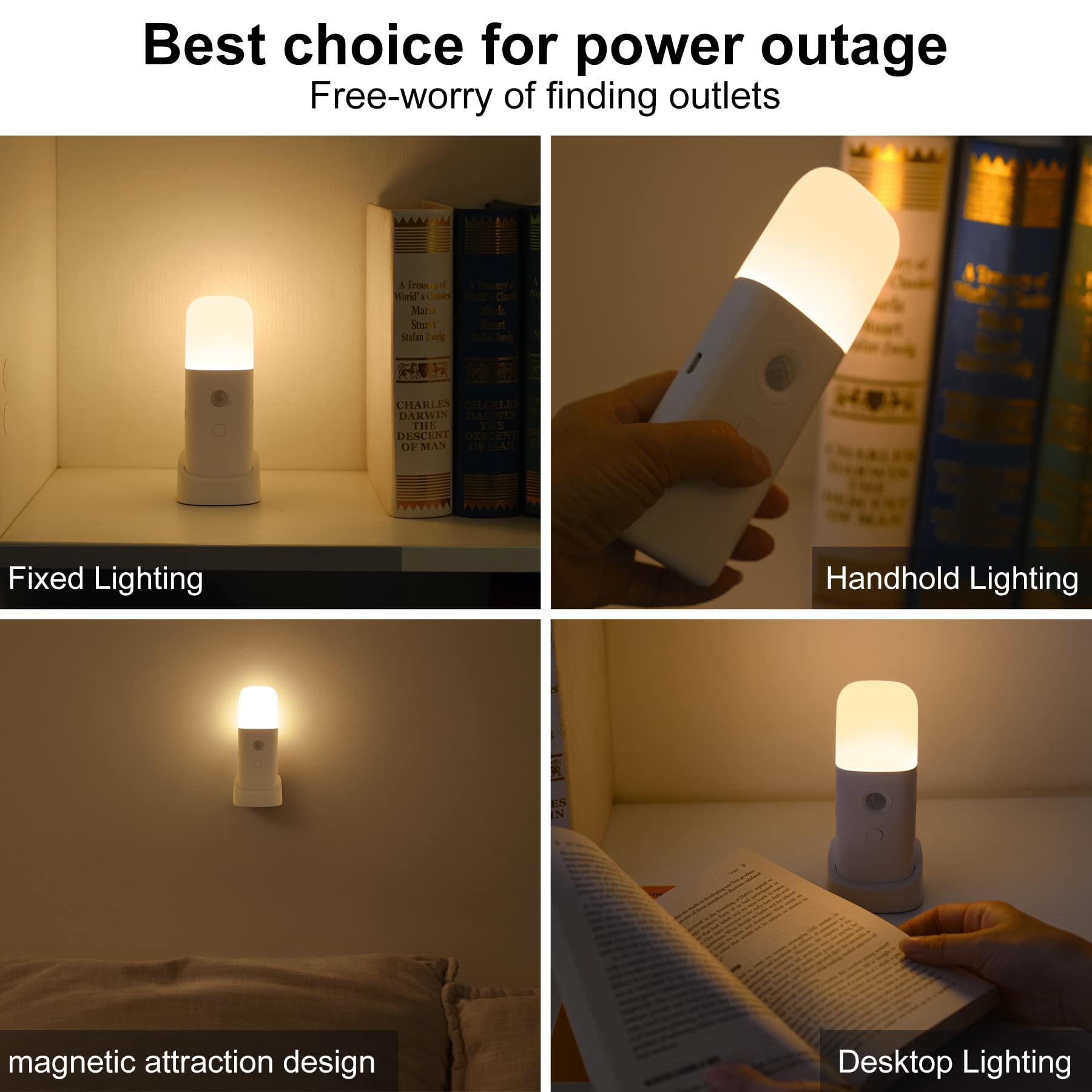 YELKO portable night light ideal for closets, hallways, and travel.