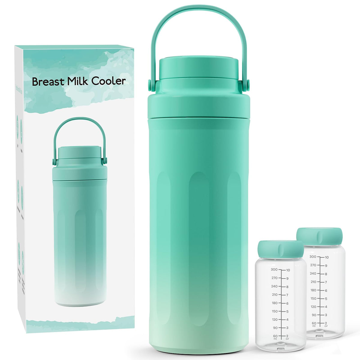 YELLNIDD breastmilk cooler front view highlights 22oz capacity for on-the-go feeds.