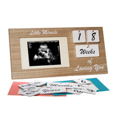 YelloIris brown ultrasound frame milestone tiles display for nursery decor