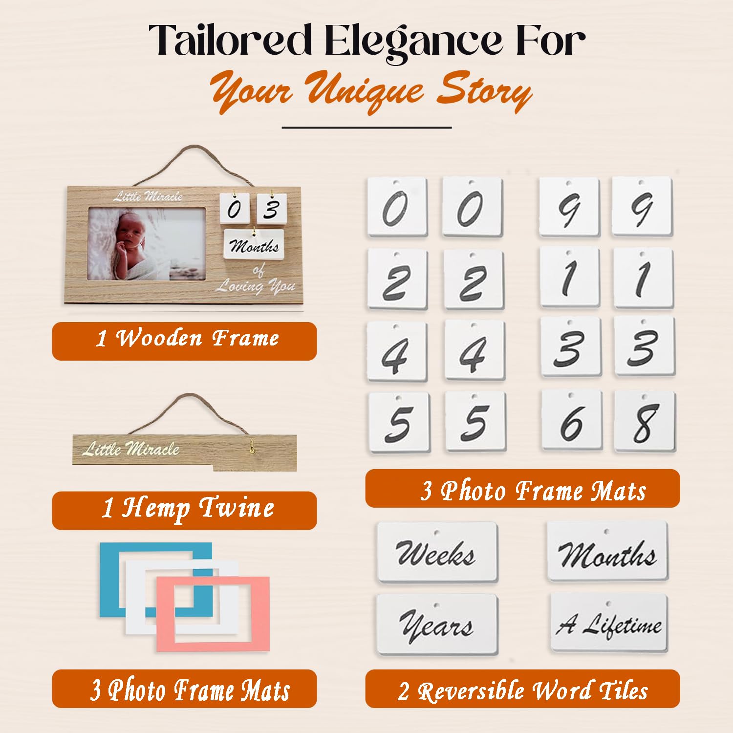 YelloIris brown ultrasound frame photo mats fit multiple photo sizes