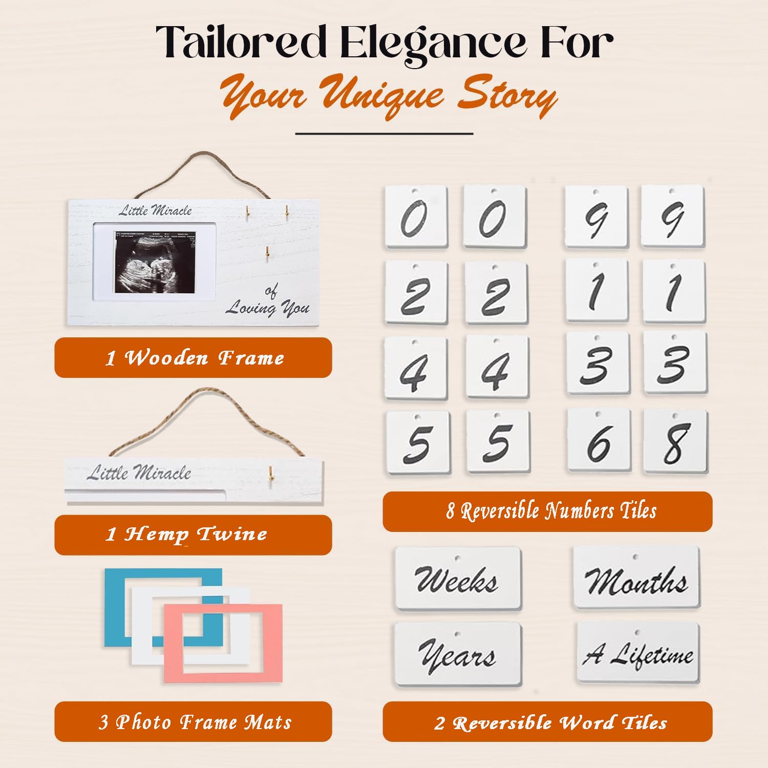 YelloIris white ultrasound-frame 12-by-6-inch-design highlights compact, stylish display for busy homes.