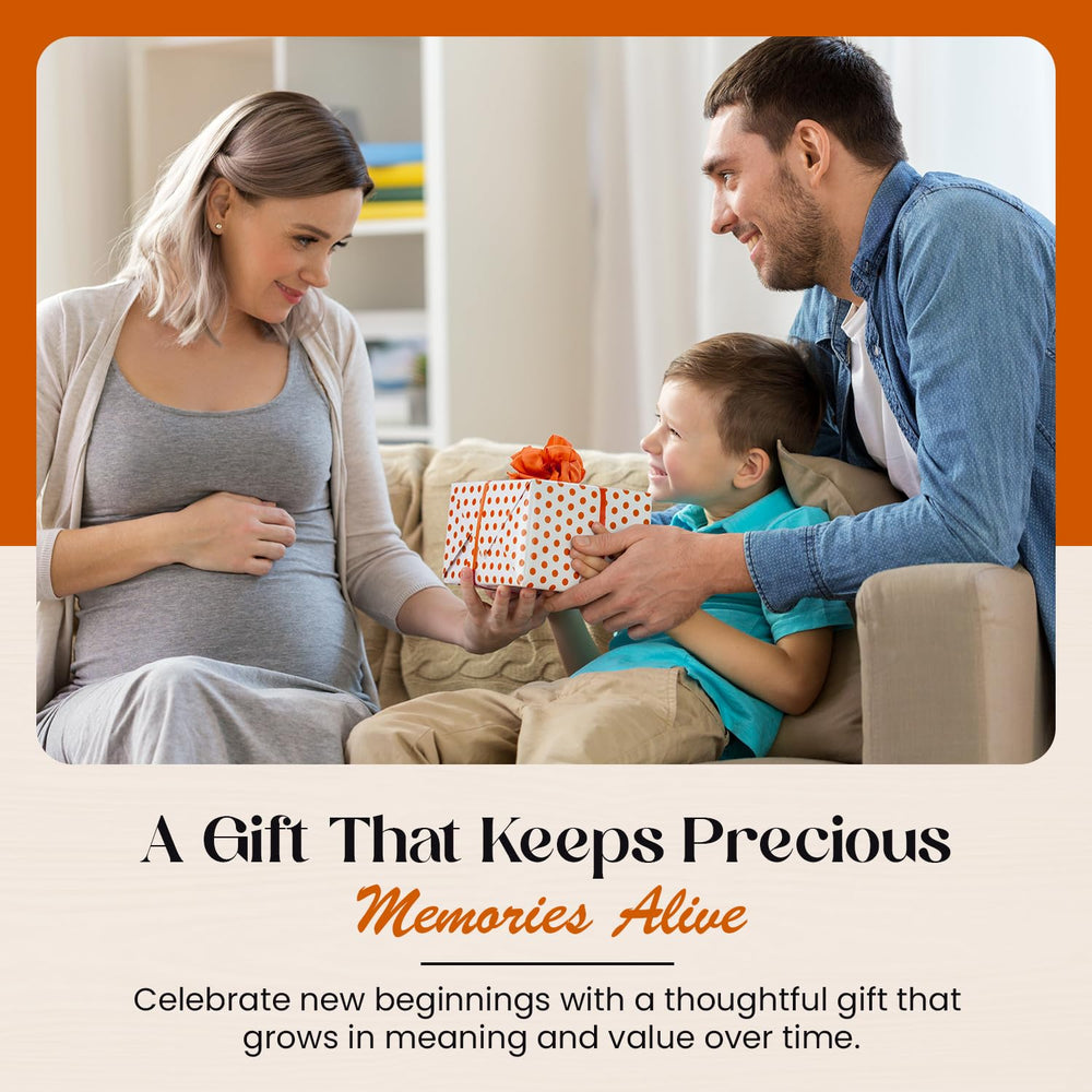 YelloIris white ultrasound-frame personalized-messages adds a heartfelt touch.
