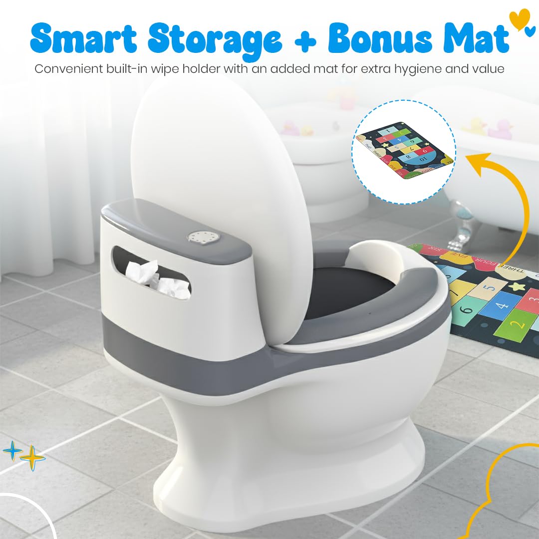Yellow Ladybug diatomaceous earth mat keeps floors dry after potty use.