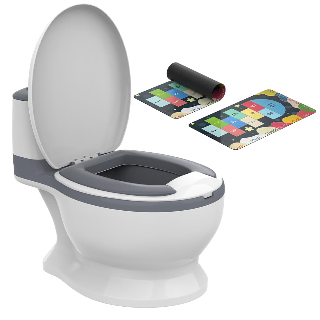 Yellow Ladybug toddler potty with lid focuses on independent bathroom routine.