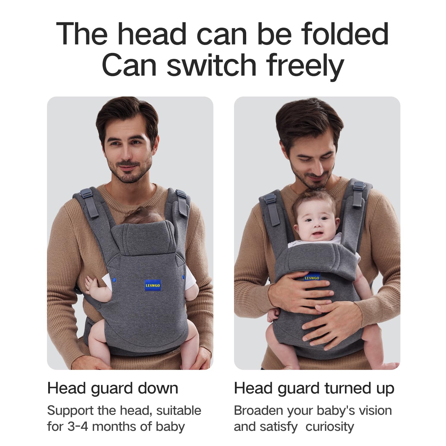 YEMKEZO front-facing position supports curious baby exploration
