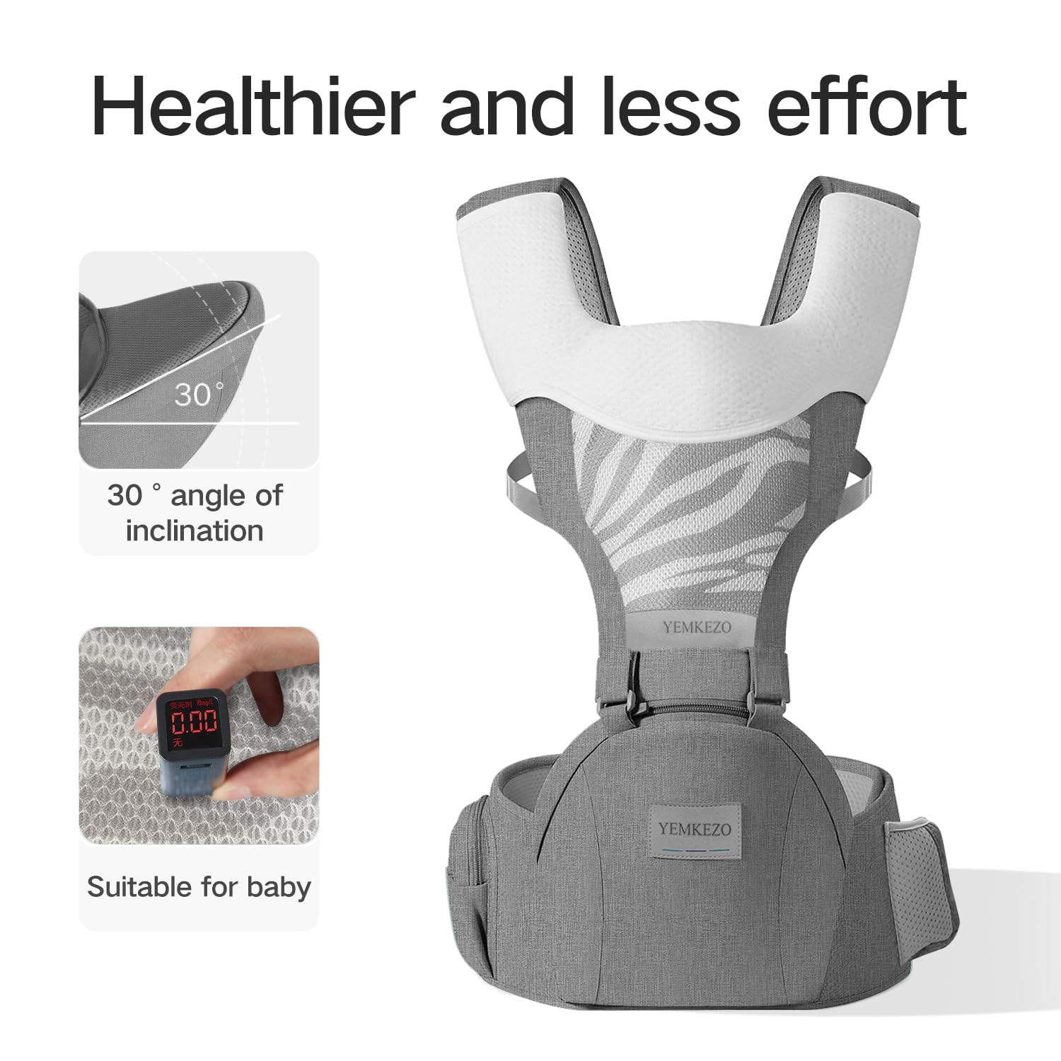 YEMKEZO removable-shoulder-straps-grey provides flexible setup with detachable components